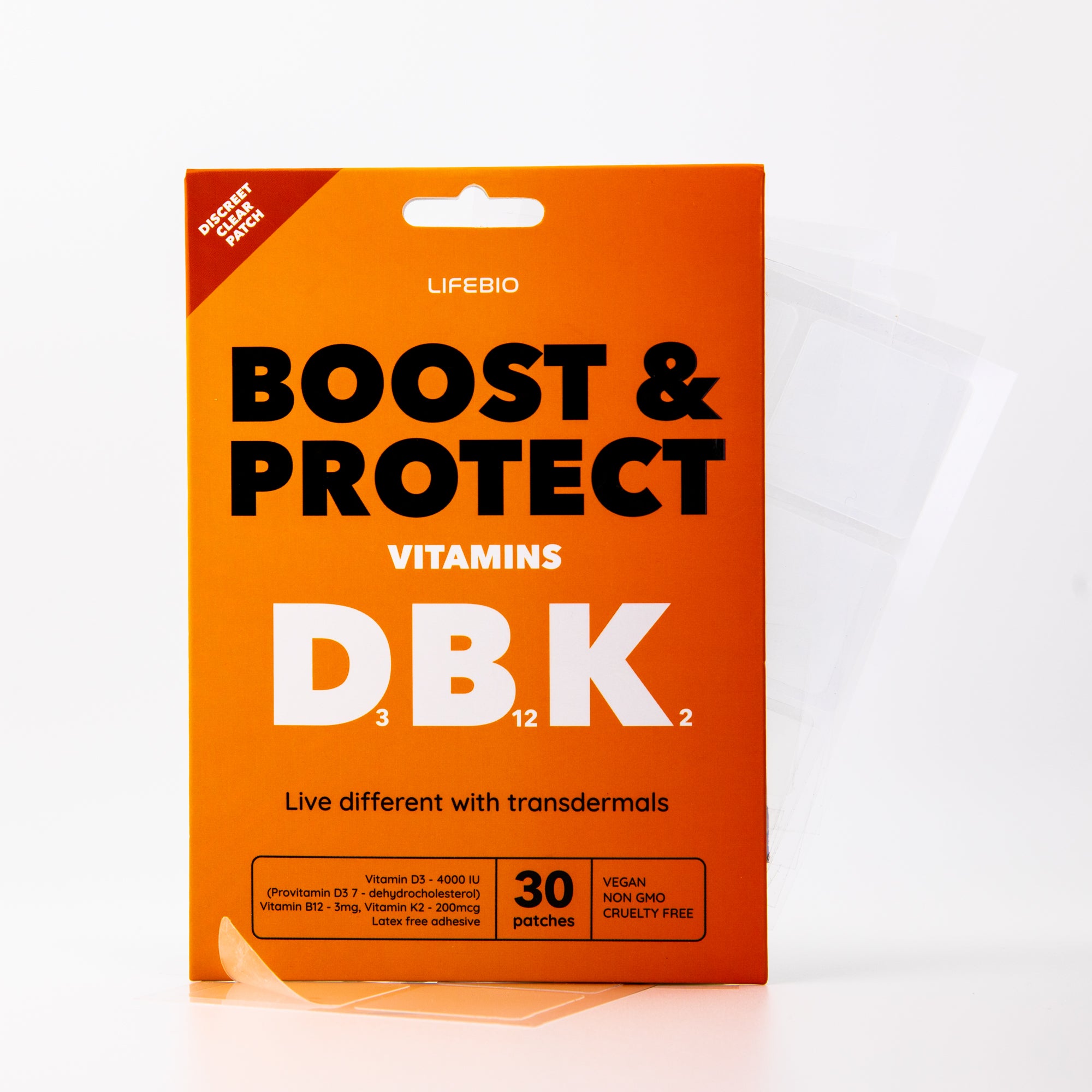 Vitamin D3 B12 K2 patch – topical and non-ingestible, high-dose, Boost & Protect transdermal vitamin patch – latex-free format, Topical patch with 4000IU D3, 3mg B12, 200mcg K2 – UK formulated